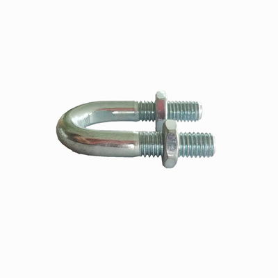 สายเคเบิลปลายธรรมดา ปรับขนาดท่อ ซิงก์ Plated Round Bend U-bolt กับ Hex แมลง