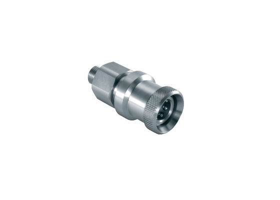 Viton รถไฟฟ้าอุตสาหกรรม BSPP 0.25'' Flat Face Coupler, สแตนเลส