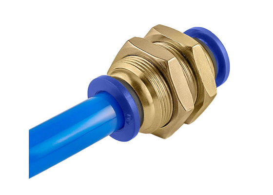 PM สะดวก Pneumatic หนึ่งสัมผัส Bulkhead สหภาพอากาศปรับผลักดัน Quick Connect ท่อ