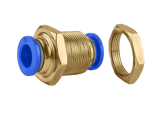 PM สะดวก Pneumatic หนึ่งสัมผัส Bulkhead สหภาพอากาศปรับผลักดัน Quick Connect ท่อ