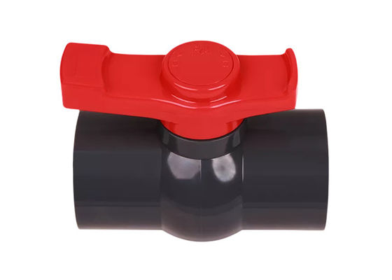 UPVC Compact Square Butterfly Ball Valve Parts with Handle 4 Inch ชิ้นส่วนของวาล์วกระบอกกระบอกกระบอกกระบอกกระบอกกระบอก