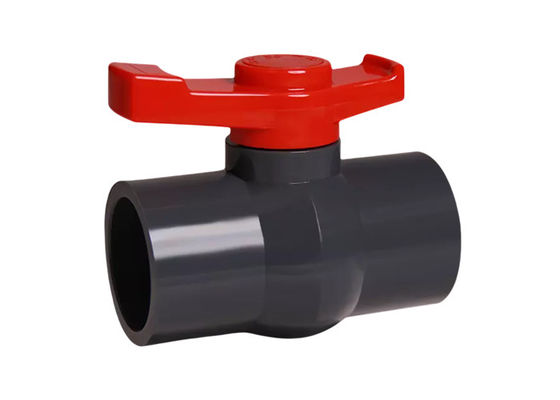 UPVC Compact Square Butterfly Ball Valve Parts with Handle 4 Inch ชิ้นส่วนของวาล์วกระบอกกระบอกกระบอกกระบอกกระบอกกระบอก