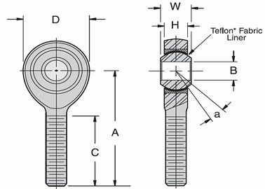 UMAX-T Series PTFE-Lined Heavy-Duty Rod Ends ความแม่นยําความแข็งแรงสูงสําหรับรถยนต์ / การแข่งขัน