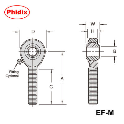 EM-M/EF-M Series Metal Rod Ends: ซิงค์- Plated Metric Joints with PTFE Options & Corrosion Resistance สําหรับการควบคุมการเคลื่อนไหวในอุตสาหกรรม