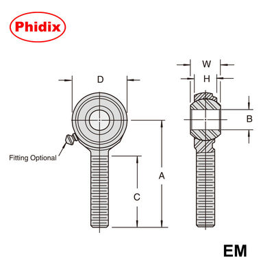 EM-M/EF-M Series Metric Rod Ends: PTFE-Lined, หนาต่อมแรงทนทานต่อมสําหรับการควบคุมการเคลื่อนไหวที่ใช้ค่าบํารุงรักษาต่ํา