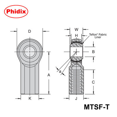 MTSM-T/MTSF-T ซีรีส์ ปลายไม้สแตน PTFE-lined: หมุนยางความละเอียดสูงและการบํารุงรักษาที่ต่ําสําหรับอัตโนมัติและเครื่องจักรหนัก