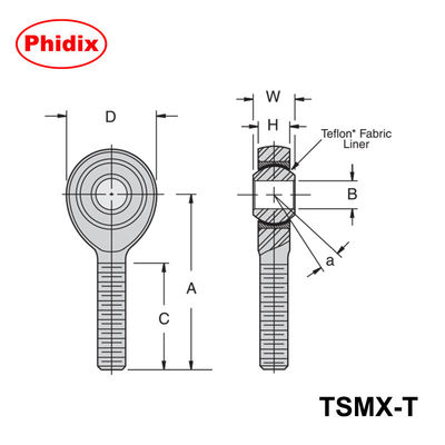 TSMX-T/TSFX-T ปลายไม้หนักที่มีแผ่น PTFE ควบคุมการเคลื่อนไหวแม่นยําสําหรับการใช้งานภาระสูง