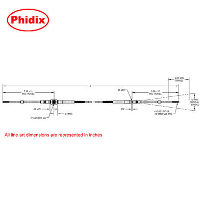 สายควบคุม PTFE ระดับเครื่องบิน 4 "รังสีโค้ง -65 ° F ถึง +350 ° F, B2B Solutions